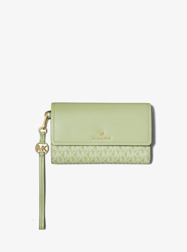 Damske Penazenky Michael Kors Jet Set Charm Logo and Leather Smartphone Svetlo Olivovo Zelená - Doplnky Michael Kors Lacne | SHYIA-1207